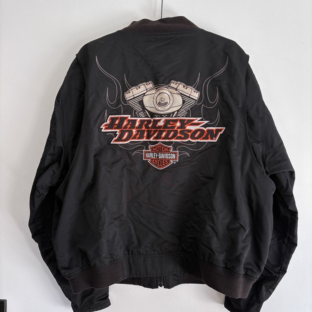 HARLEY DAVIDSON XXL jacket heavyweight embroided black